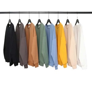 Sudadera Premium Vintage Lisa Teñida Unisex con Bordado, de Forro Polar para Otoño, Oversize, Cuello Redondo, de Algodón, Ropa para Hombre, Sudaderas con Capucha - Product Image 5