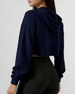 <b>Women's</b> Eco-Friendly Winter Oversized Solid Polyester/Cotton <b>Fleece</b> Long Sleeve Pullover Hoodie Sweatshirt Front Pocket - Product Image 4