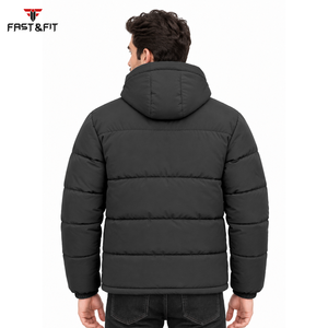 Veste matelassée pour homme personnalisée, style streetwear, haute qualité, imperméable, col montant, manteau d'hiver à capuche, rembourrage en coton - Product Image 5