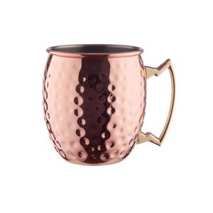 Copper Mug Belly <b>Cup</b> With Handle Hammered Metal Drinkware Vintage Design <b>Thermal</b> Insulation Serving Chilled Cocktails - Product Image 1
