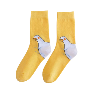 Chaussettes amusantes pour femmes, nouvelles chaussettes mi-mollet pour toutes les saisons, style japonais, tendance, mignonnes, motif dessin animé, grandes, blanches - Product Image 5