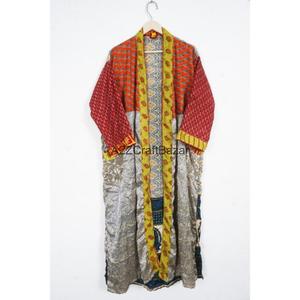 Kimono de Seda Estampado con Parches de Lujo para Mujer, para Otoño/Invierno/Primavera/Verano, Bata de Casa, Albornoz, Ropa de Dormir, Vestido de Noche, Ropa de Playa - Product Image 3