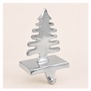 Premium Polished Aluminum Christmas Tree <b>Stocking</b> <b>Holder</b> For Mantel Heavy Duty Metal Pine Tree <b>Stocking</b> Hanger With Weighted - Product Image 1