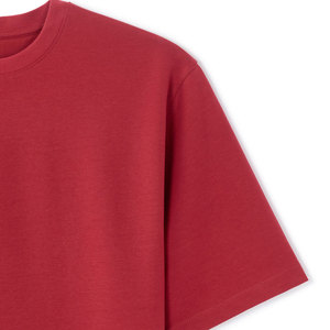 เสื้อยืดโอเวอร์ไซส์ยูนิเซ็กซ์ สีดำล้างสี สไตล์ฮอร์ร์ริงกรันจ์ สตรีทแวร์ เสื้อยืดคอกลมแขนสั้นผ้าคอตตอนเจอร์ซีย์สีแดงล้วนสำหรับผู้ชาย สไตล์ลำลอง - Product Image 5