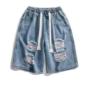 Shorts en jean taille mi-haute pour femme, style décontracté streetwear Y2K, avec ceinture, 100% coton, prix direct fabricant, vente en gros - Product Image 1