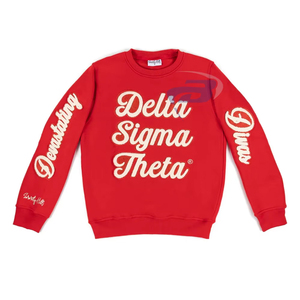 Delta |   Sigma |   Sudadera Casual de Invierno Theta Sorority, Bordado Devastating Dyna Rojo, Ropa Universitaria DST Sorority para Mujer - Product Image 1