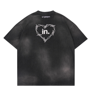 Camiseta Extra Grande con Estampado Personalizado para Hombre, Estilo Urbano, Cuello Redondo, Tejida, con Patrón de Letras Negras, Manga Corta, Transpirable - Product Image 2