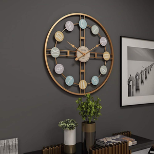 Roman Themed Wall <b>Clock</b> Classic Decorative Roman Numeral <b>Clock</b> Antique Style Metal Finish for Living Room <b>Bedroom</b> Office Study - Product Image 2