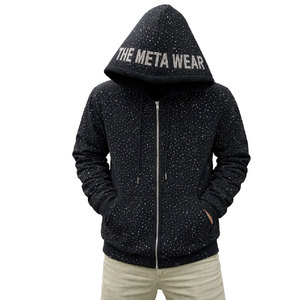Suéter de Diseño Personalizado de Alta Calidad, Corte Regular, con Bolsillo, Adornado con Pedrería, Invernal, 100% Algodón, Transpirable, de Secado Rápido y Ecológico - Product Image 1
