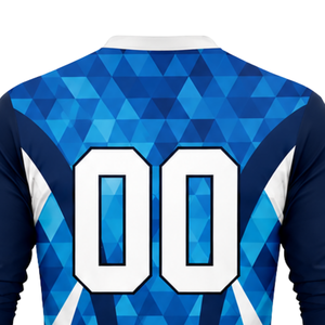 Men Blue Green Sublimated Volleyball Uniform Long Sleeve Polyester Sports Set <b>Athletic</b> Team Match Performance Apparel - Product Image 5
