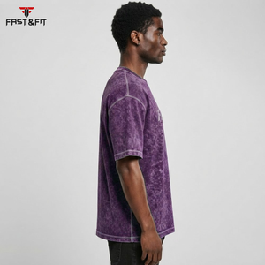Camiseta Personalizada de Estilo Urbano con Lavado Ácido para Hombre, Ropa Casual Deportiva, Cómoda, de Alta Calidad, 100% Algodón, Secado Rápido y Transpirable - Product Image 6