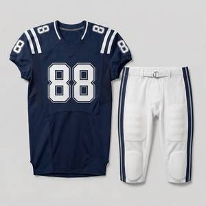 Ensemble Maillot et Short de Football Américain Style Pro Personnalisé – 100% Polyester Séchage Rapide, Col en V, Manches Courtes pour l'Entraînement - Product Image 4