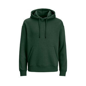 Sudadera de Cuello Redondo Verde Oscuro para Mujer, Color Sólido, Tejido de Algodón/Fibra de Bambú, con Bolsillo Frontal y Bordado, para Otoño - Product Image 1