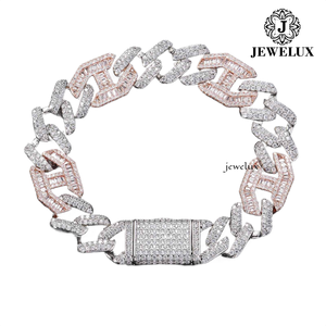 High Quality <b>Statement</b> <b>Necklace</b> 925 Silver Plated Moissanite Geometric Link Chain Luxury Party Jewelry Unisex For Sale - Product Image 2