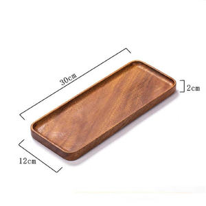 Plateau de service rectangulaire en bois, design minimaliste fait main, bois massif, finition polie, vaisselle et assiettes - Product Image 6