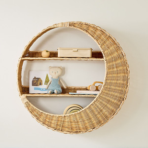 Estante de pared de ratán extraordinario, estante de almacenamiento tejido, decoración decorativa para habitación infantil, perfecto para la decoración de la habitación de los niños. - Product Image 1