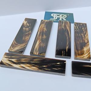 Plaques de corne de buffle naturelle de qualité supérieure, vierges, à grain doré, pour la fabrication de poignées de couteaux artisanaux - Product Image 1