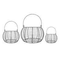 Panier à œufs en fil métallique avec motif de coq en forme de cercle, bol de rangement rustique pour la cuisine, pour le stockage des aliments