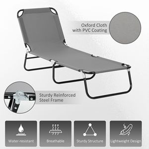 2 sedie a sdraio pieghevoli per piscina, colore grigio scuro, con schienale reclinabile a 5 livelli e telaio in acciaio - Product Image 5
