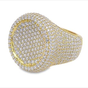 Fine Jewelry Iced Out Silver Plated 925 Sterling Silver GRA Certified VVS Moissanite Diamond Ring Hip Hop Style for Men Women - Product Image 1