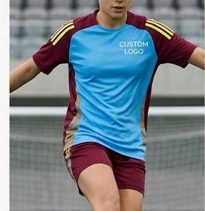 Camiseta de Fútbol Personalizada con Logotipo, para Hombre, Azul Claro y Marrón, Manga Corta, Cuello Redondo, Poliéster que Absorbe la Humedad, Corte Regular, Número de Equipo 7 - Product Image 4