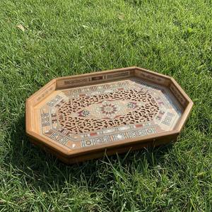 ชุดถาดไม้แปดเหลี่ยมทำมือ – ถาดเสิร์ฟลายโมเสกฝังมุก - Product Image 5