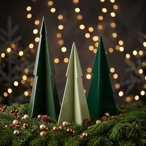 <b>Modern</b> Foldable Resin Handmade Eco-Friendly Waterproof <b>Christmas</b> <b>Tree</b> Decor Set Green Pine Shape Tabletop Indoor Artificial <b>Tree</b> - Product Image 3