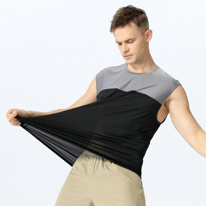 Camiseta sin mangas de secado rápido personalizada para hombre, chaleco deportivo ligero para gimnasio, ropa de entrenamiento transpirable y elástica, sin mangas - Product Image 1