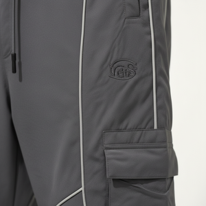 Ensemble de survêtement sportif réfléchissant surdimensionné personnalisé pour homme, coupe-vent à capuche, ensemble de jogging en nylon uni, style streetwear - Product Image 4