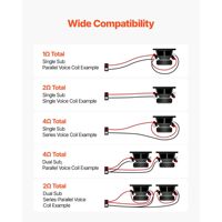 1 Kanallı D Sınıfı Araç Ses Amplifikatörü 400W RMS MAKS Stabil 1/2/4 Ohm Uzaktan Kumandalı Subwoofer Seviye Kontrolü Monoblok Model D0100X38PB6