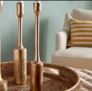 <b>Brass</b> <b>Candlestick</b> <b>Holder</b> Set of 3 Cylindrical Home Decoration Durable Vintage Style At Cheap Price - Product Image 3