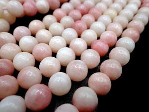 Perles de pierres précieuses d'opale rose naturelle, lisses, rondes, couleur rose vif, pleine longueur, de haute qualité - Product Image 6