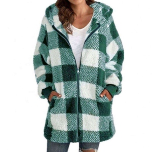 Wholesale 2026 Fashion Sexy <b>Women</b> Plush Hooded Long Coats Cotton/Bamboo Fiber Raised Rubber Print - Product Image 2
