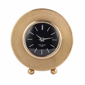 <b>Desk</b> Clock Circular Metal Minimalist Design Quartz Movement Needle Display Silent Non Ticking Projection Function - Product Image 2