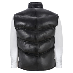 Custom 100% Genuine Nappa Leather <b>Men</b>’s Puffer <b>Jacket</b> Bold Color YKK Zipper Private Label OEM ODM Wholesale Premium Street Style - Product Image 3