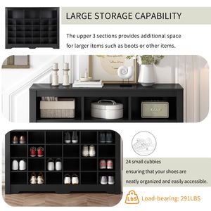 Mobile scarpiera moderna di alta qualità con design elegante e 24 scomparti, base curva, versatile credenza contenitore - DI TENDENZA - Product Image 4