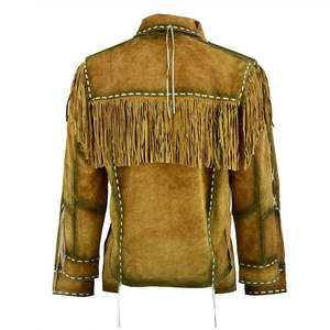 Custom Logo & Size Breathable Winter Western <b>Leather</b> Wear for Men Fringe Casual Loose Comfortable <b>Suede</b> <b>Jacket</b> - Product Image 6