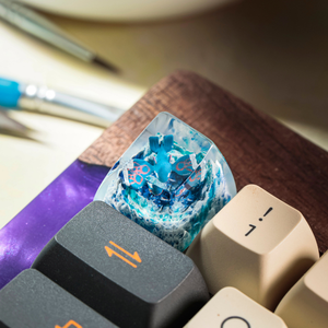 Keycaps Artisanat Forêt Mystique, Keycaps Artisanat Personnalisé, Keycaps Anime Mignons, Keycaps Verts, Ensemble de Keycaps, Keycaps en Bois - Product Image 3