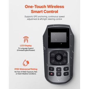 Motore Elettrico da Trolling per Acqua Salata con Fissaggio a Prua, 55 libbre di Spinta, GPS, 10 Velocità, Telecomando, LCD - Accessori per Motori Fuoribordo - Product Image 6