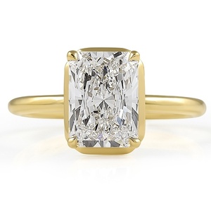 Modern Bezel <b>Set</b> 2.24ct Radiant Cut Lab Grown Diamond <b>Ring</b> IGI Certified 18K Yellow <b>Gold</b> Solitaire Engagement <b>Ring</b> For Women - Product Image 1