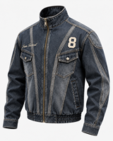 Veste en jean patchwork brodée pour homme Sam Tactical, style streetwear, type camionneur, prix de gros, OEM, prix abordable 2026
