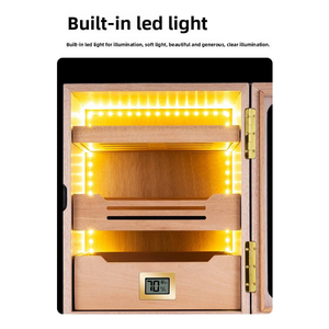 Dericsson Professional Humidor Large Capacity with High Transparency <b>Window</b> LED 3-Layer Wooden Cigar <b>Light</b> Humidification Box - Product Image 4