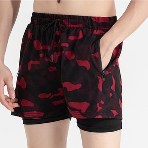 High Quality Sublimation Mens 2 in 1 Quick Dry Breathable Eco-Friendly Knee Length Training Shorts Athletic Gym Wear - Product Image 6
