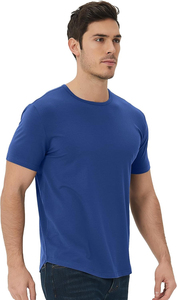 เสื้อยืดออกกำลังกายผู้ชายทรงสลิมฟิตแบบ DTF ผ้าฝ้าย 95% สำหรับใส่ลำลองหรือเล่นกีฬา แขนสั้น ลายเรียบ ทอแบบเรียบ ย้อมสีพื้น - Product Image 3