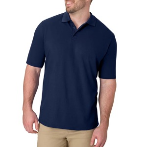 Polo de Manga Corta Azul Marino para Hombre, Corte Regular, Color Sólido, Ropa Casual - Product Image 4