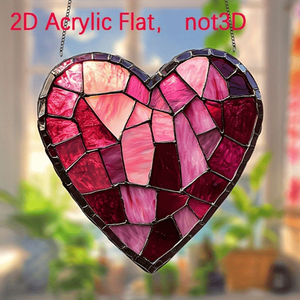 Attrape-soleil en acrylique en forme de cœur CIFbuy, style vitrail, décoration de fenêtre, cadeau pour les fêtes, cristal TikTok pour Temu Pick - Product Image 6