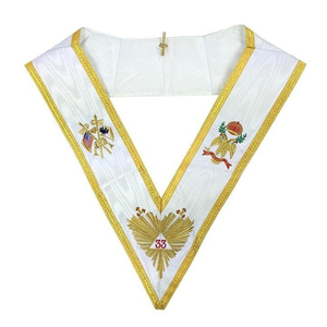 Collier de Maçonnerie de Qualité Supérieure pour les Grands Grades, Vert Moiré avec Fil d'Or, Faible MOQ, Service OEM - Product Image 2