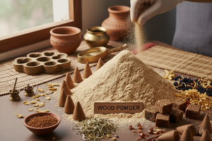 Harina Fina de Madera de Pino de 80 Mallas para Agarbatti, Dhoop y Bakhoor - Blanco Dorado, Material Ecológico - Product Image 2