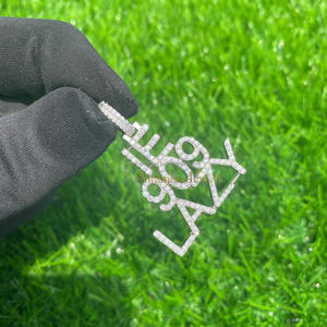 จี้เพชรทรงเหลี่ยมเจียระไนแบบพิเศษ ตัวอักษรหรือตัวเลขเงินแท้ 925  พร้อมสร้อยคอชื่อสั่งทำได้ - ไอเดียของขวัญสุดอินเทรนด์ - Product Image 2