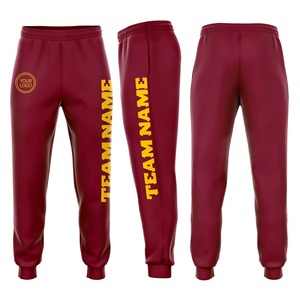 Pantalon de survêtement personnalisé en tricot, doublure polaire chaude et douce pour l'hiver, coupe ample avec revers, vêtement thermique uni pour l'extérieur, vente en gros - Product Image 1